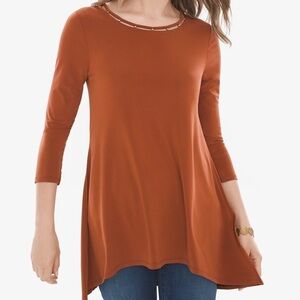 Chico's | Tops | Chicos Cinnamon
Brown Stretch Knit Tunic 2   G3